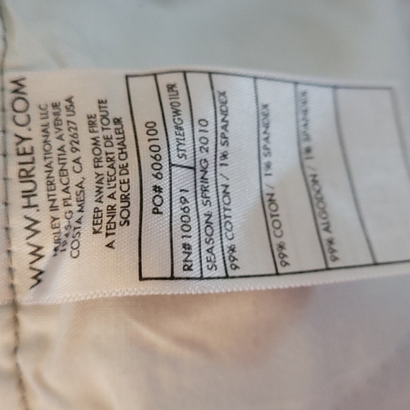 Hurley Plaid Shorts Grey Yellow Cotton Spandex 9 - Picture 6 of 6